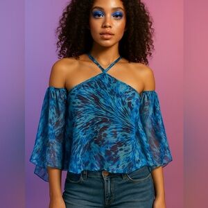 Jennifer Lopez Sequin Ruffle Top